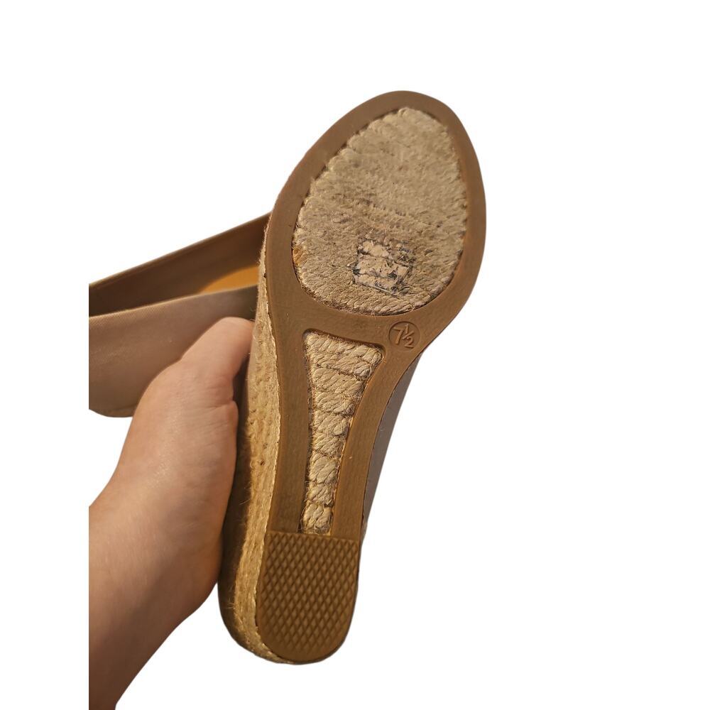 J. Crew tan beige Canvas espadrille wedges sz 7.5 - Picture 6 of 6